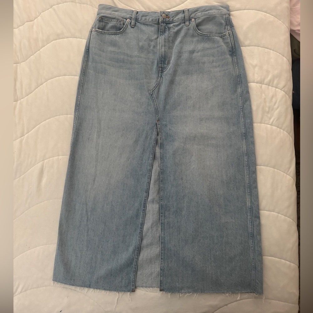 Madewell Light Blue Denim Midi Skirt